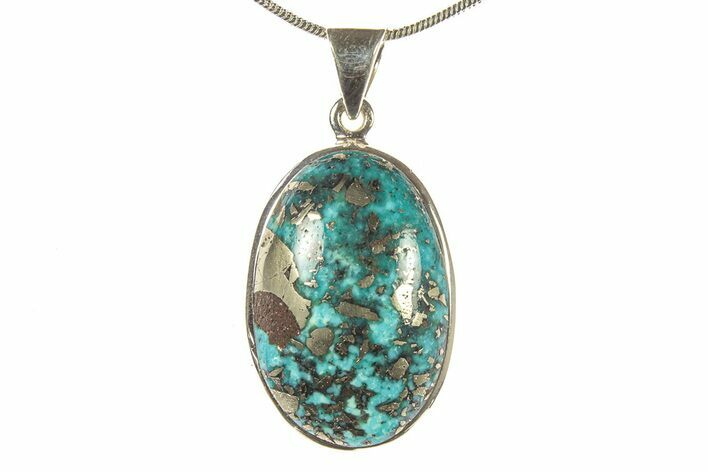 Persian Turquoise Pendant (Necklace) - Sterling Silver #279293